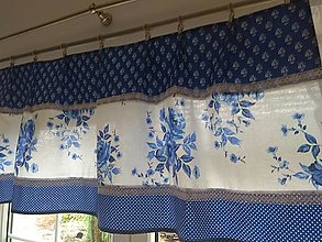 Úžitkový textil - Záclona folk v modrom - 14889163_