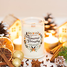 Svietidlá a sviečky - Sviečka s DREVENÝM knôtom zo sójového vosku - Vianočné Perníčky - 14889445_