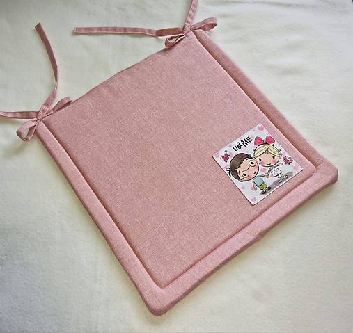 Detský textil - Podsedák na školskú stoličku s aplikáciou  (U&Me dievča a chlapec) - 14890168_