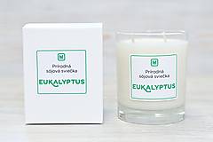 Svietidlá a sviečky - Veľká sójová sviečka: EUKALYPTUS 180 g - 14890728_