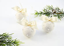 Dekorácie - Vianočné guličky s perličkami (hnedé) - 14893624_