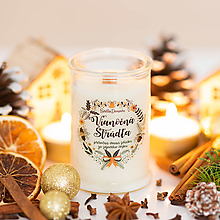 Svietidlá a sviečky - Sviečka s DREVENÝM knôtom zo sójového vosku - Vianočná Štrúdľa - 14893209_