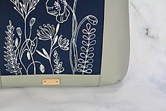 Veľké tašky - Modrotlačová kožená kabelka Malvína šedá AM 2 - 14891661_