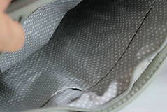 Veľké tašky - Modrotlačová kožená kabelka Malvína šedá AM 2 - 14891664_