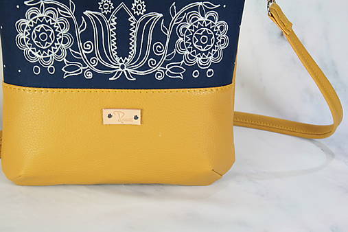 modrotlačová kabelka Dara žltá AM 4