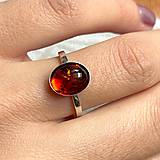 Prstene - Simple Amber AG925 Ring / Jednoduchý prsteň s jantárom strieborný AG925 - 14895455_