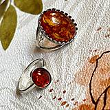 Prstene - Simple Amber AG925 Ring / Jednoduchý prsteň s jantárom strieborný AG925 - 14895456_