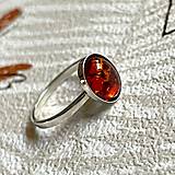 Prstene - Simple Amber AG925 Ring / Jednoduchý prsteň s jantárom strieborný AG925 - 14895460_