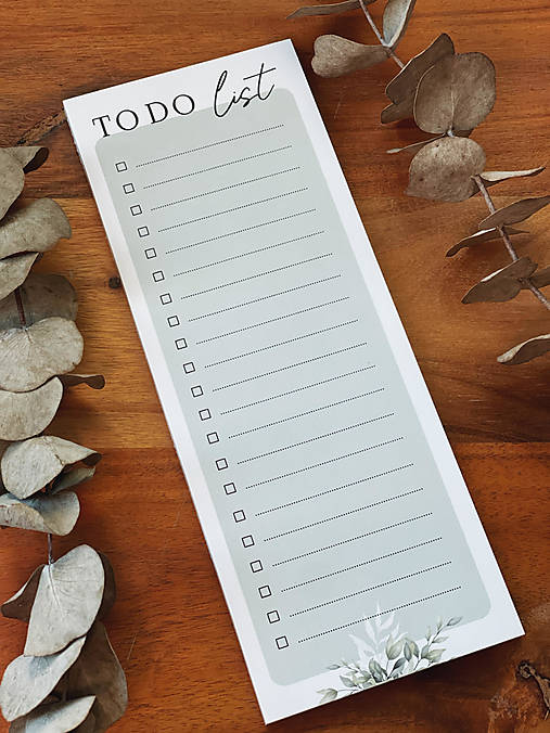 Papiernictvo - Poznámkový "To Do" list greenery - 14896494_