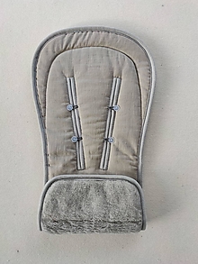 Detský textil - VLNIENKA podložka do kočíka THULE  Urban Glide 2 100% MERINO TOP SUPER WASH Grey 100% ľan Beige - 14896366_