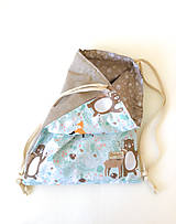 Detské tašky - Školské vrecko - batoh, lesné zvieratká na mentolovej - 14895210_