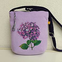 Kabelky - !! ZĽAVA !! Levanduľovo-fialová kabelka / Hortenzia kalinolistá - 14896934_