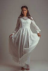Šaty - Šifónové svadobné šaty s lúčnymi kvetmi v ľudovom štýle - 14899024_