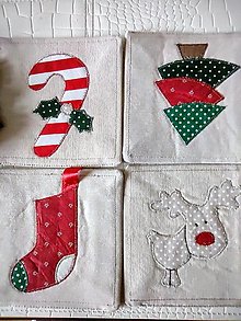 Úžitkový textil - Vianočné podložky pod nápoje I. - 14898819_