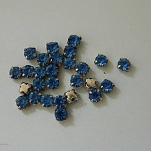 Iný materiál - 5mm štrasové kamienky v puzdre sklenené (modre) - 14899104_