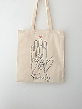 Nákupné tašky - •ručne maľovaná plátená taška - Rodina• - 14899551_