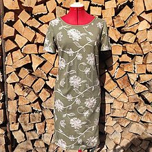 Šaty - Ľanové puzdrové šaty s výšivkou (rôzne farby) (zelená) - 14899353_