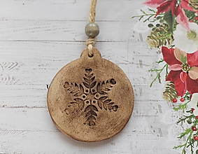 Dekorácie - Keramická vianočná guľa s hviezdou 2 - 14900947_