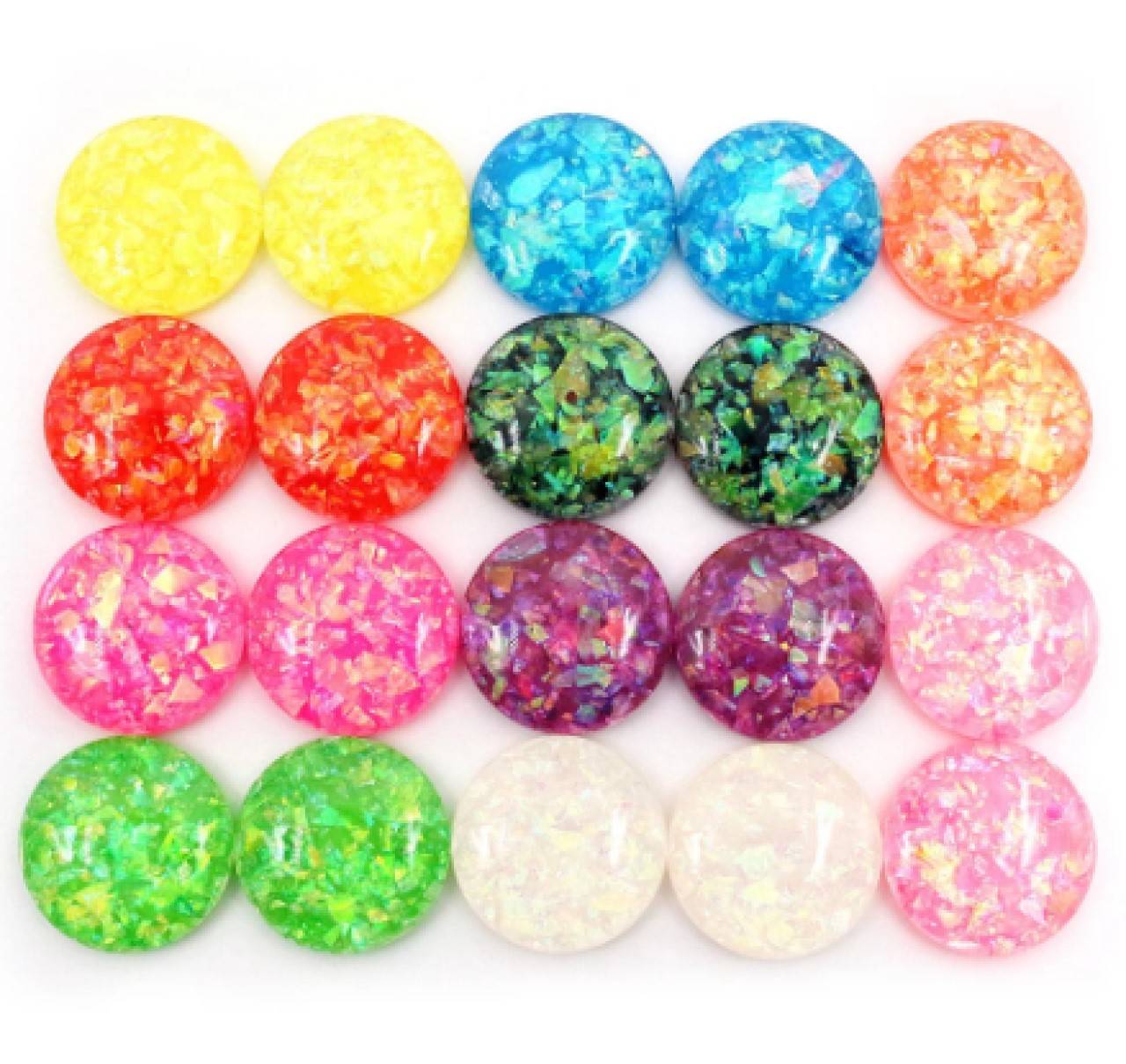 KA102 Kabošon mix perleťový / plast 12 mm