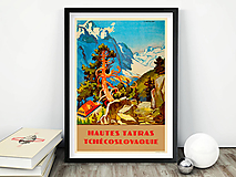 Grafika - Vintage plagát Vysoké Tatry - J. Votruba - 14901184_