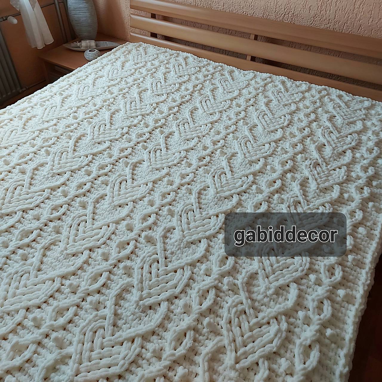 Deka z priadze alize puffy - kapučíno (Rozmery cca (185 x 200) cm, smotanová)