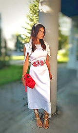 Šaty - Svadobné šaty s ručne maľovaným opaskom - 14904540_