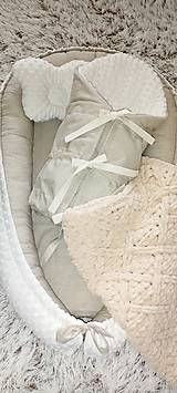 Detský textil - Hniezdo so zavinovačkou v béžovej farbe - 14906418_
