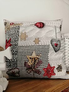 Úžitkový textil - Vianočný vankúš - 14906469_