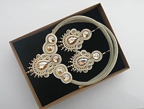 Sady šperkov - Šujtášový set  (Zlatá) - 14906786_