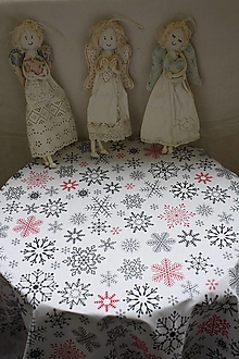 Úžitkový textil - Vianoce. Vianočný / zimný obrus Snehová vločka. - 14905428_