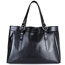 Kabelky - Veľká kožená kabelka v čiernej farbe - 14904830_