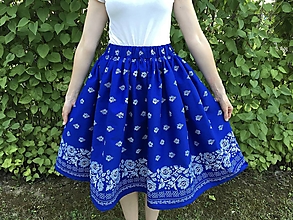 Sukne - Modrá folk sukňa - 14905941_