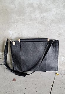 Kabelky - SIMPLY BLACK kožená kabelka - 14905967_