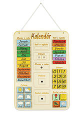 Hračky - Drevený kalendár pre deti s magnetkami - 14904003_