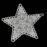 Galantéria - Dekoračná hviezda 6 ks - Biela čipka - 14903630_