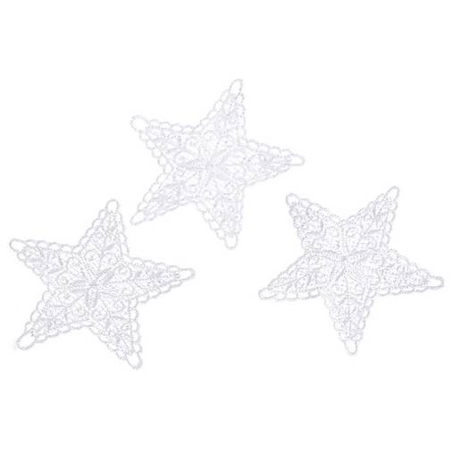 Dekoračná hviezda 6 ks - Biela čipka