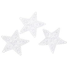 Galantéria - Dekoračná hviezda 6 ks - Biela čipka - 14903629_