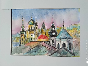 Obrazy - Praha, akv.,tuš, A5 - 14909397_