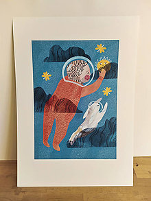 Grafika - Print Bábätko a zajkovia (Vitaj na svete bábätko) - 14909734_