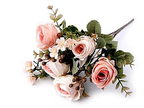 Polotovary - Umelá kytica ruže - 14907684_