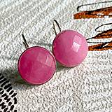 Náušnice - Classic Pink Jade Silver Ag925 Earrings / Strieborné náušnice s ružovým jadeitom - 14912774_