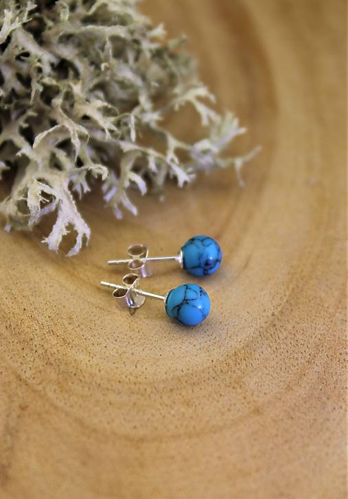 Náušnice - tyrkenit náušnice napichovacie - 14913926_