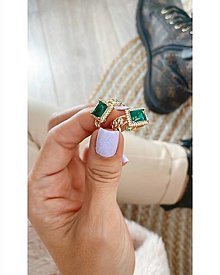 Prstene - Prsteň smaragd z kubického zirkónu - 14912784_