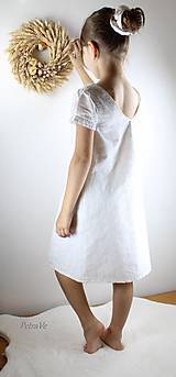 Detské oblečenie - Detské ľanové šaty, s výstrihom na chrbte - 14913129_