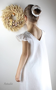 Detské oblečenie - Detské ľanové šaty, s výstrihom na chrbte - 14913057_