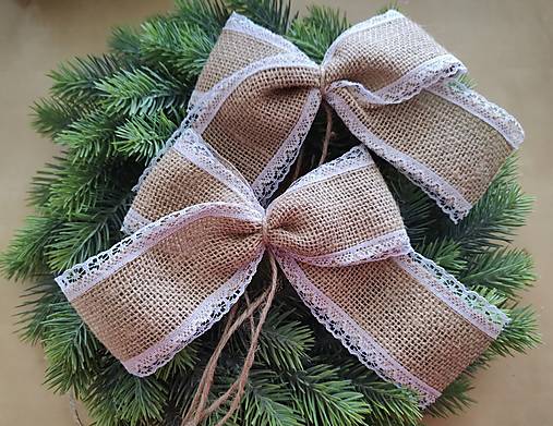 Dekorácie - Jutové mašle na stromček - 14912656_