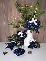 Dekorácie - Modrotlačové vianočné ozdoby - 14913523_