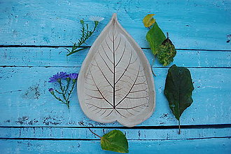 Nádoby - Keramická listo-miska (19cmx13cm - Priehľadná) - 14913548_