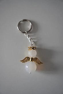 Kľúčenky - Korálkový anjelik na kľúče - 14914066_