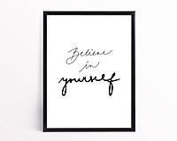 Grafika - Grafika/obraz na stenu text - Believe in yourself - 14912685_